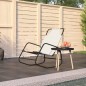 vidaXL Tumbona mecedora de acero y textilene color crema vidaXL Tumbona mecedora de acero y textilene color crema