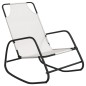 vidaXL Tumbona mecedora de acero y textilene color crema vidaXL Tumbona mecedora de acero y textilene color crema