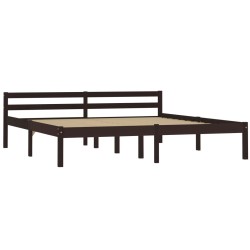 vidaXL Estructura de cama madera maciza pino marrón oscuro 180x200 cm