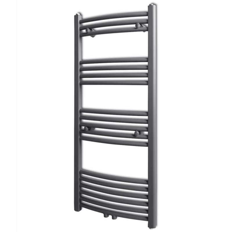 vidaXL Radiador toallero de baño curvo gris 500 x 1160 mm vidaXL Radiador toallero de baño curvo gris 500 x 1160 mm