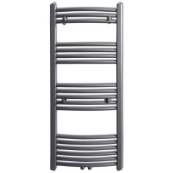 vidaXL Radiador toallero de baño curvo gris 500 x 1160 mm