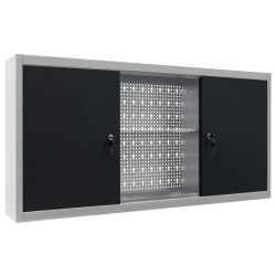 vidaXL Armario de herramientas de pared industrial metal gris y negro