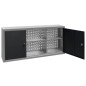 vidaXL Armario de herramientas de pared industrial metal gris y negro vidaXL Armario de herramientas de pared industrial metal gris y negro