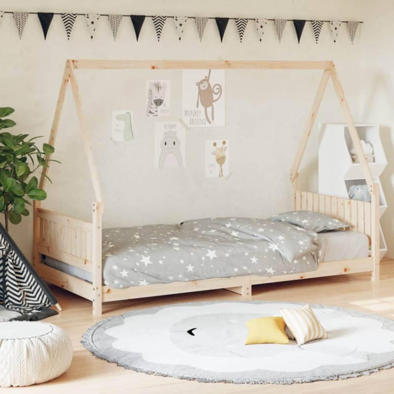 vidaXL Estructura de cama para niños madera maciza de pino 90x200 cm vidaXL Estructura de cama para niños madera maciza de pino 90x200 cm