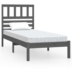 vidaXL Estructura de cama madera maciza de pino gris 90x200 cm