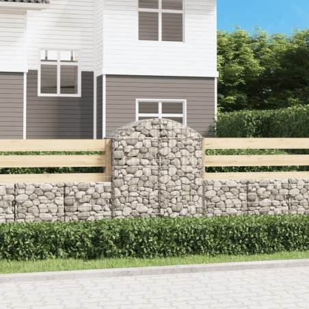 vidaXL Cesta gaviones forma arco hierro galvanizado 100x50x120/140 cm