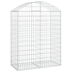 vidaXL Cesta gaviones forma arco hierro galvanizado 100x50x120/140 cm