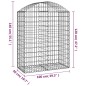 vidaXL Cesta gaviones forma arco hierro galvanizado 100x50x120/140 cm vidaXL Cesta gaviones forma arco hierro galvanizado 100x50x120/140 cm