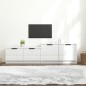 vidaXL Mueble TV madera contrachapada blanco brillante 158,5x36x45 cm vidaXL Mueble TV madera contrachapada blanco brillante 158,5x36x45 cm