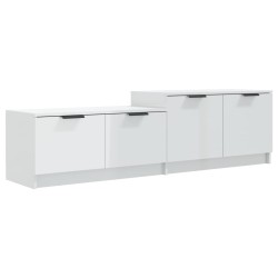 vidaXL Mueble TV madera contrachapada blanco brillante 158,5x36x45 cm