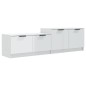 vidaXL Mueble TV madera contrachapada blanco brillante 158,5x36x45 cm vidaXL Mueble TV madera contrachapada blanco brillante 158,5x36x45 cm
