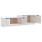 vidaXL Mueble TV madera contrachapada blanco brillante 158,5x36x45 cm vidaXL Mueble TV madera contrachapada blanco brillante 158,5x36x45 cm