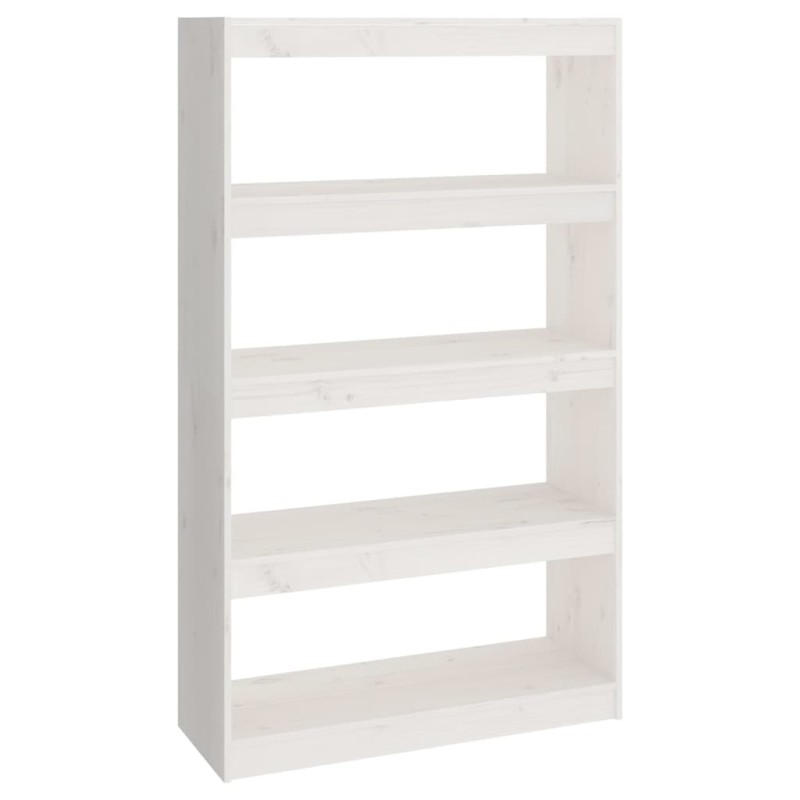 vidaXL Estantería/divisor de espacios madera pino blanco 80x30x135,5cm vidaXL Estantería/divisor de espacios madera pino blanco 80x30x135,5cm