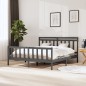 vidaXL Estructura de cama de madera maciza gris 160x200 cm vidaXL Estructura de cama de madera maciza gris 160x200 cm