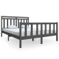 vidaXL Estructura de cama de madera maciza gris 160x200 cm vidaXL Estructura de cama de madera maciza gris 160x200 cm