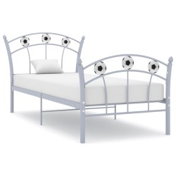 vidaXL Estructura de cama con diseño de fútbol metal gris 90x200 cm