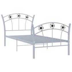 vidaXL Estructura de cama con diseño de fútbol metal gris 90x200 cm