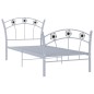 vidaXL Estructura de cama con diseño de fútbol metal gris 90x200 cm vidaXL Estructura de cama con diseño de fútbol metal gris 90x200 cm