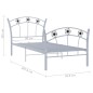 vidaXL Estructura de cama con diseño de fútbol metal gris 90x200 cm vidaXL Estructura de cama con diseño de fútbol metal gris 90x200 cm