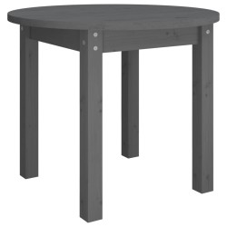 vidaXL Mesa de centro de madera maciza de pino gris Ø 55x45 cm