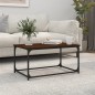vidaXL Mesa de centro madera y hierro roble marrón 80x50x40 cm vidaXL Mesa de centro madera y hierro roble marrón 80x50x40 cm