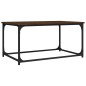 vidaXL Mesa de centro madera y hierro roble marrón 80x50x40 cm vidaXL Mesa de centro madera y hierro roble marrón 80x50x40 cm
