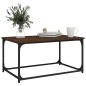 vidaXL Mesa de centro madera y hierro roble marrón 80x50x40 cm vidaXL Mesa de centro madera y hierro roble marrón 80x50x40 cm