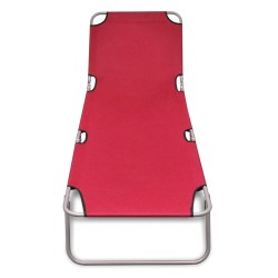 vidaXL Tumbona plegable de acero con recubrimiento polvo roja