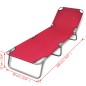 vidaXL Tumbona plegable de acero con recubrimiento polvo roja vidaXL Tumbona plegable de acero con recubrimiento polvo roja