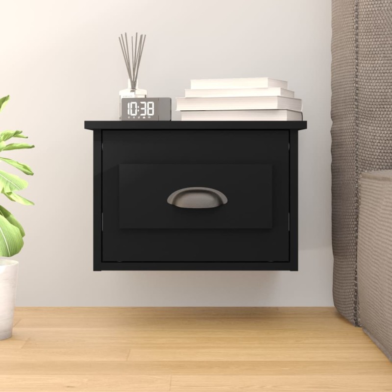 vidaXL Mesita de noche de pared negro 41,5x36x28 cm vidaXL Mesita de noche de pared negro 41,5x36x28 cm