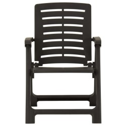 vidaXL Sillas de jardín 2 unidades plástico gris antracita