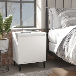 vidaXL Mesitas de noche con patas de metal 2 uds blanco 40x30x50 cm
