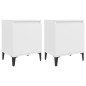 vidaXL Mesitas de noche con patas de metal 2 uds blanco 40x30x50 cm vidaXL Mesitas de noche con patas de metal 2 uds blanco 40x30x50 cm