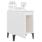 vidaXL Mesitas de noche con patas de metal 2 uds blanco 40x30x50 cm vidaXL Mesitas de noche con patas de metal 2 uds blanco 40x30x50 cm