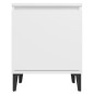 vidaXL Mesitas de noche con patas de metal 2 uds blanco 40x30x50 cm vidaXL Mesitas de noche con patas de metal 2 uds blanco 40x30x50 cm