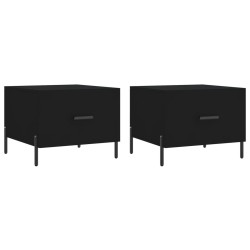 vidaXL Mesas de centro 2 uds madera de ingeniería negro 50x50x40 cm