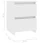 vidaXL Mesita de noche madera contrachapada blanco 30x30x40 cm vidaXL Mesita de noche madera contrachapada blanco 30x30x40 cm