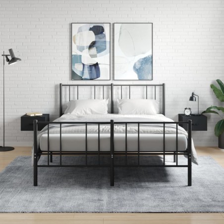 vidaXL Mesitas de noche de pared 2 uds negro 35x35x20 cm