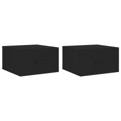 vidaXL Mesitas de noche de pared 2 uds negro 35x35x20 cm