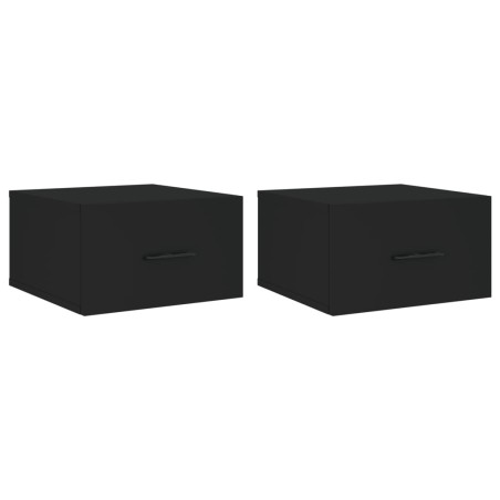 vidaXL Mesitas de noche de pared 2 uds negro 35x35x20 cm