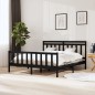 vidaXL Estructura de cama de madera maciza negra 160x200 cm