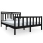 vidaXL Estructura de cama de madera maciza negra 160x200 cm