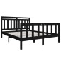 vidaXL Estructura de cama de madera maciza negra 160x200 cm