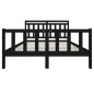 vidaXL Estructura de cama de madera maciza negra 160x200 cm
