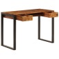 vidaXL Escritorio de madera maciza de sheesham y acero 110x55x78 cm