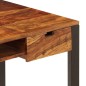 vidaXL Escritorio de madera maciza de sheesham y acero 110x55x78 cm