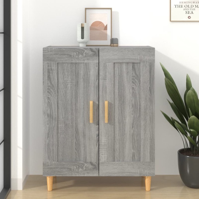 vidaXL Aparador de madera contrachapada gris Sonoma 69,5x34x90 cm