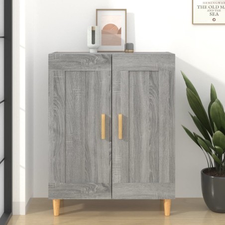 vidaXL Aparador de madera contrachapada gris Sonoma 69,5x34x90 cm