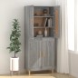 vidaXL Aparador de madera contrachapada gris Sonoma 69,5x34x90 cm