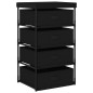 vidaXL Estante de almacenamiento 4 cestas de tela acero negro vidaXL Estante de almacenamiento 4 cestas de tela acero negro